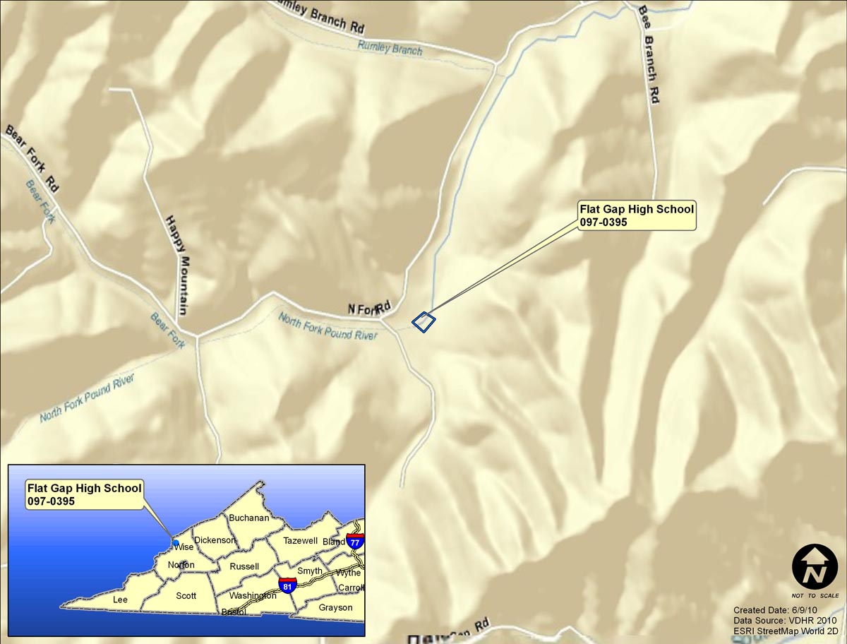 Locator map for Flat Gap, Wise Co.