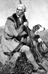 An engraving of Daniel Boone. 