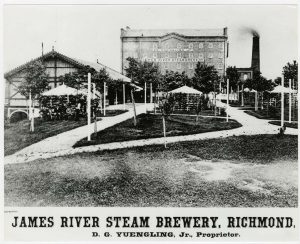 Brewery complex as it appeared in 1866 photograph