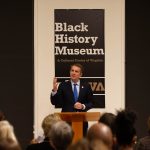 Gov. Northam speaks to guests during the book launch.