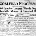 Newspaper front page with news of the lynching.