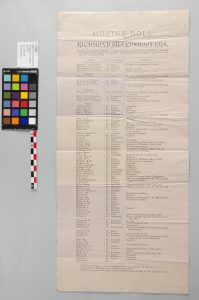 Muster-Roll of the Richmond Sharpshooters (image courtesy of DHR)