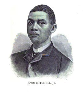 John Mitchell Jr. (1863-1929) at the time of the Lee Monument unveiling. Men of Mark: Eminent, Progressive and Rising, 1887, photograph following page 320. Public Domain