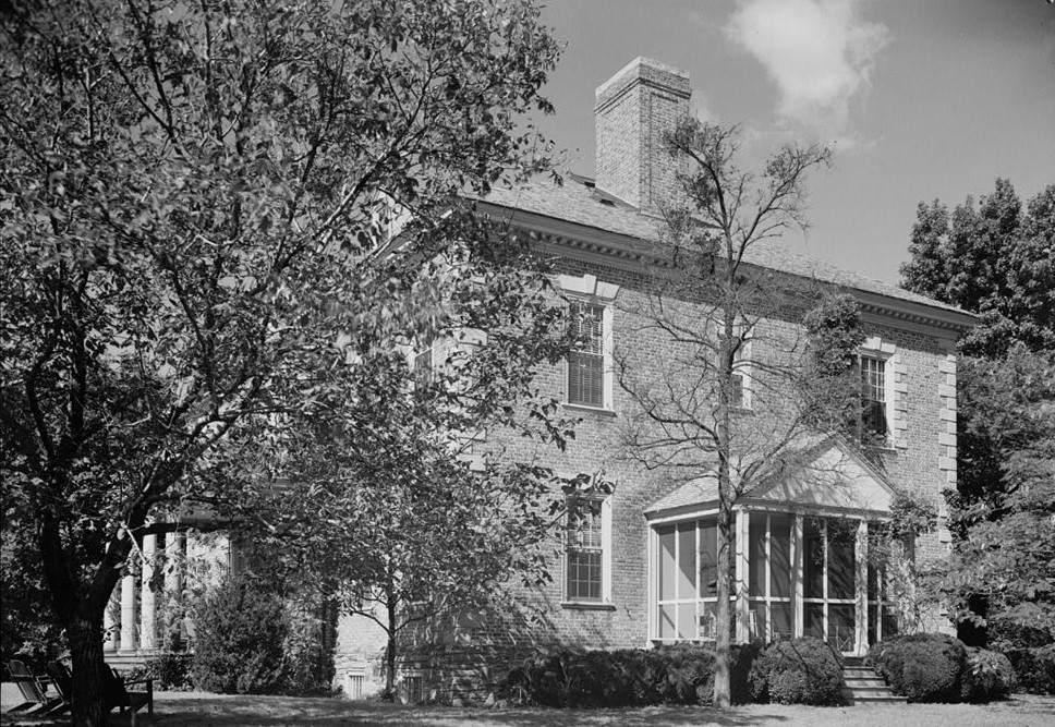 East Side Elevation, Post-Move. Photo credit: HABS/Library of Congress, ca 1940.