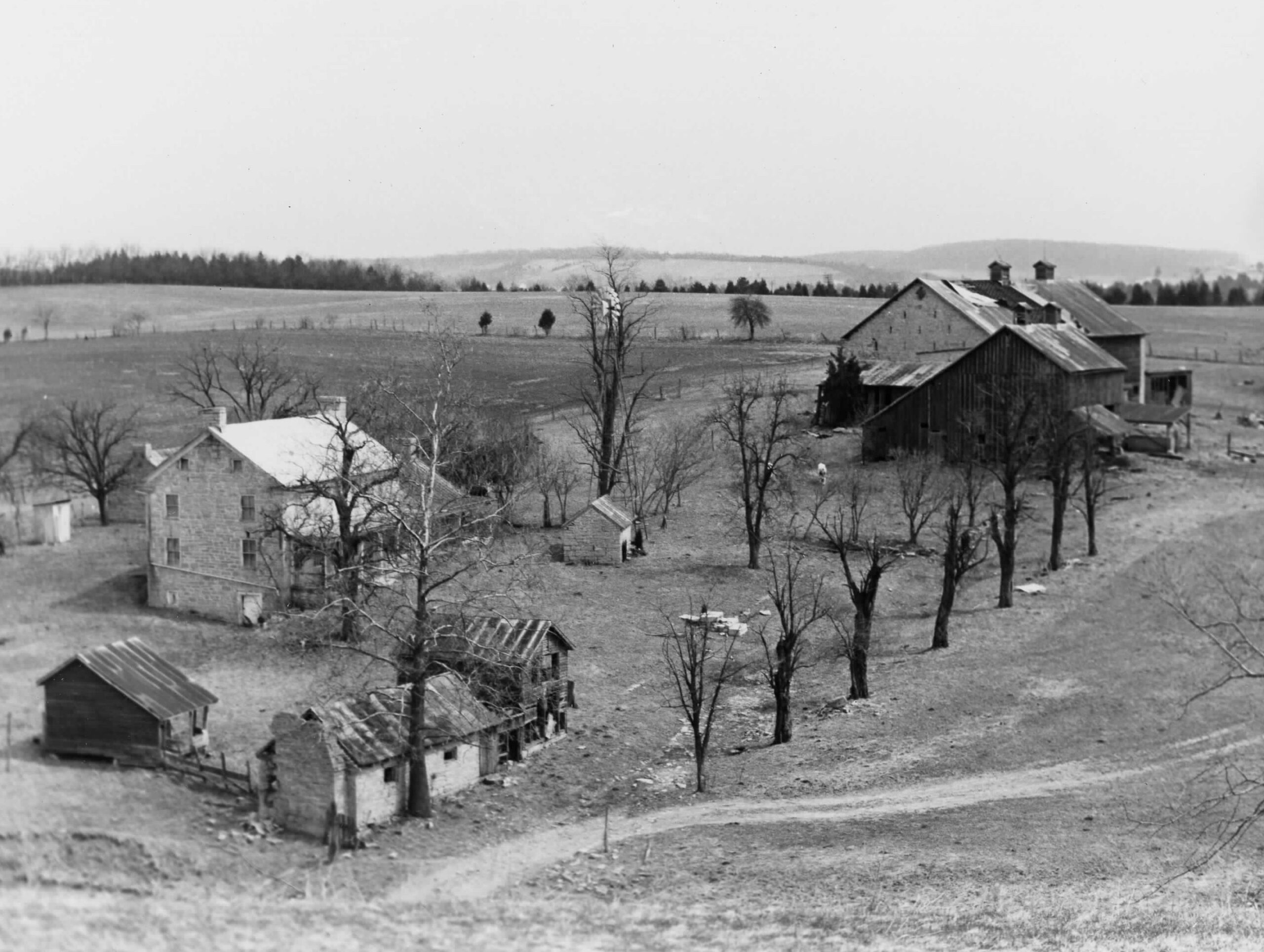Farm, Southwest Overview. Photo credit. Calder Loth/DHR, 1972