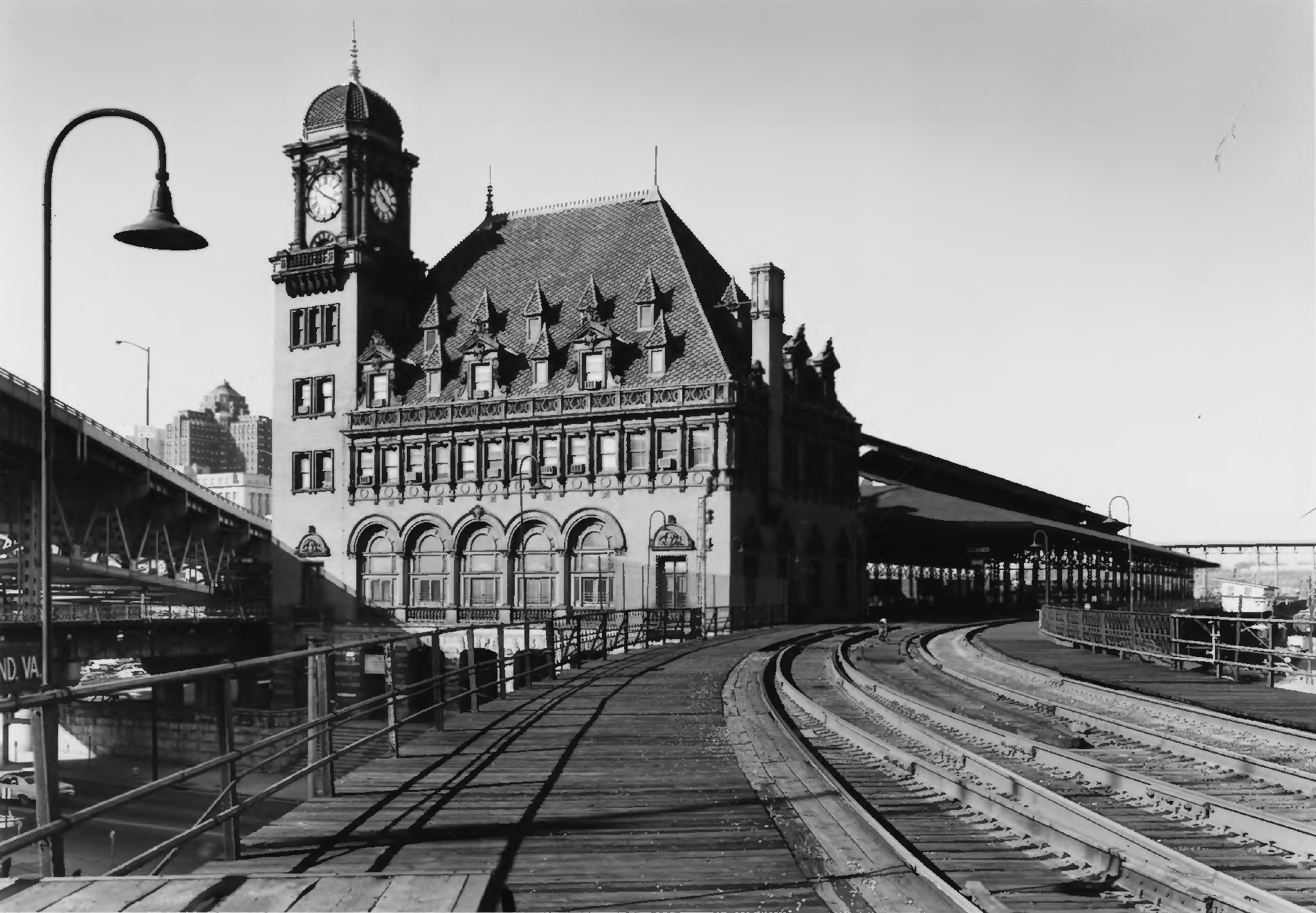 Main Street Station and Trainshed, South Elevation.  Photo credit: Jack Boucher, 1971