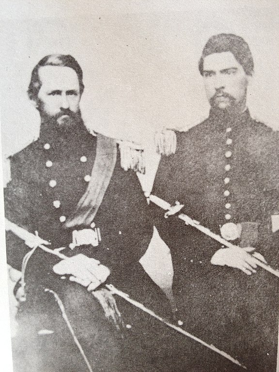 Colonel_D._A._Weisiger_on_left_with_Lt._Louis_Leoferick_Marks_in_1860