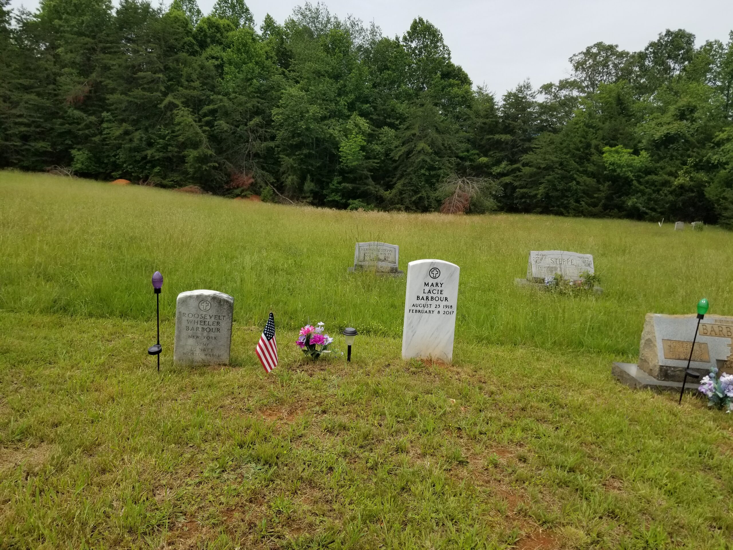 A view of Mt. Olivet Baptist Church Cemetery, a community burying ground owned and cared for by the church and its congregation.