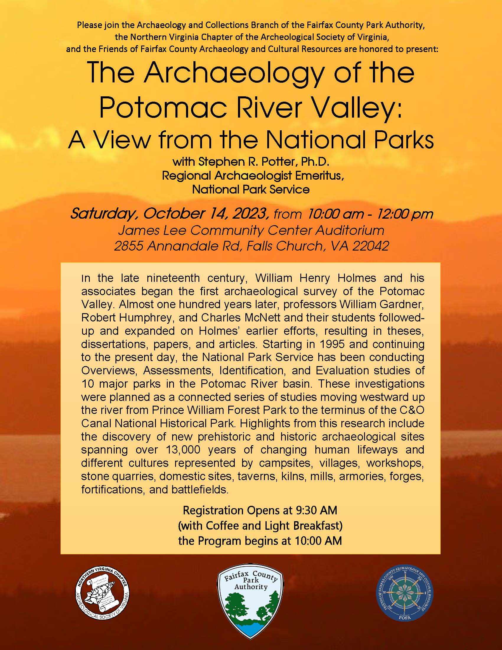 Poster for The Archaeology of the Potomac River Valley