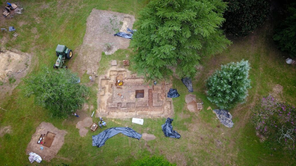Aerial View of the Eyreville Site during Excavations in 2018-2019