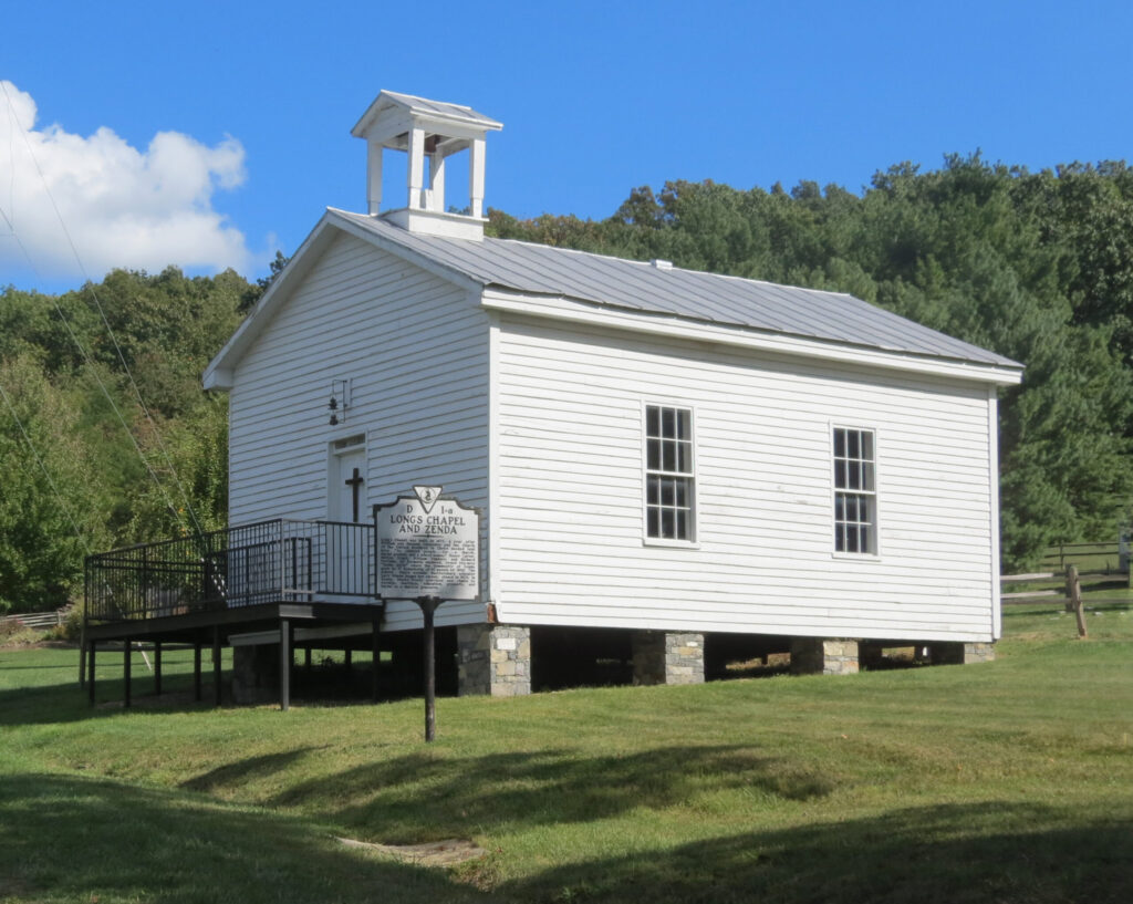 Longs Chapel as it appears today due to the stewardship of the Longs Chapel Preservation Society.