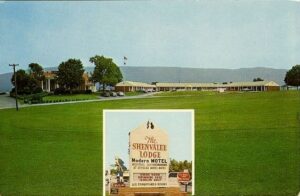 A 1960s postcard showing the Shenvalee Lodge and the newly completed Poolside Motel.